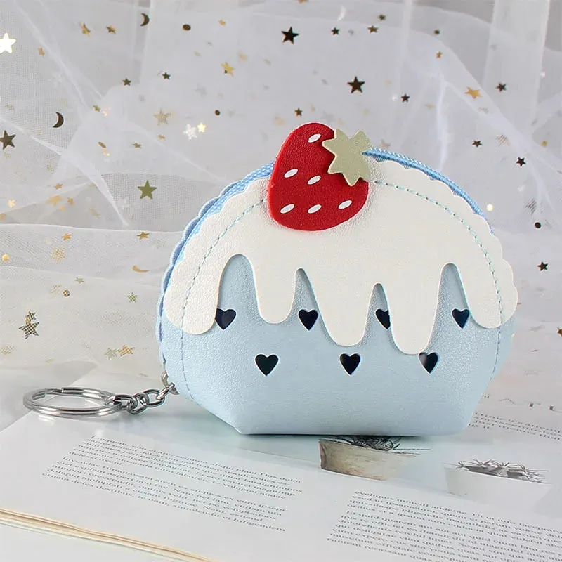🍓 Sweet Berry Bliss Mini Coin Purse 💖 Adorable Zipper Keychain Wallet for Girls ✨