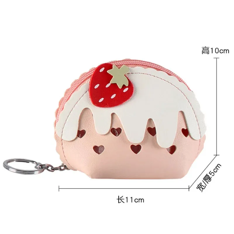 🍓 Sweet Berry Bliss Mini Coin Purse 💖 Adorable Zipper Keychain Wallet for Girls ✨