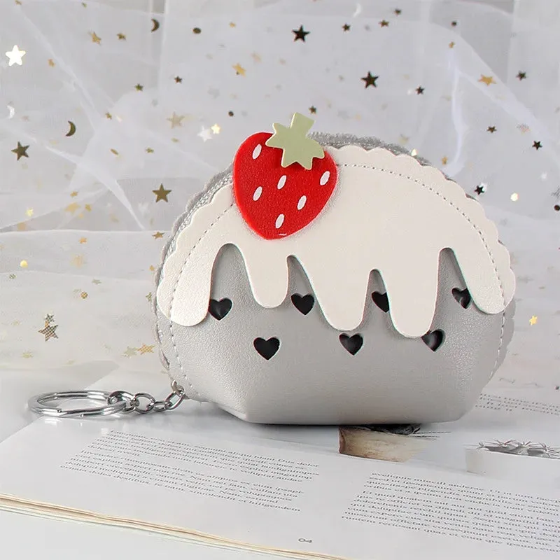 🍓 Sweet Berry Bliss Mini Coin Purse 💖 Adorable Zipper Keychain Wallet for Girls ✨