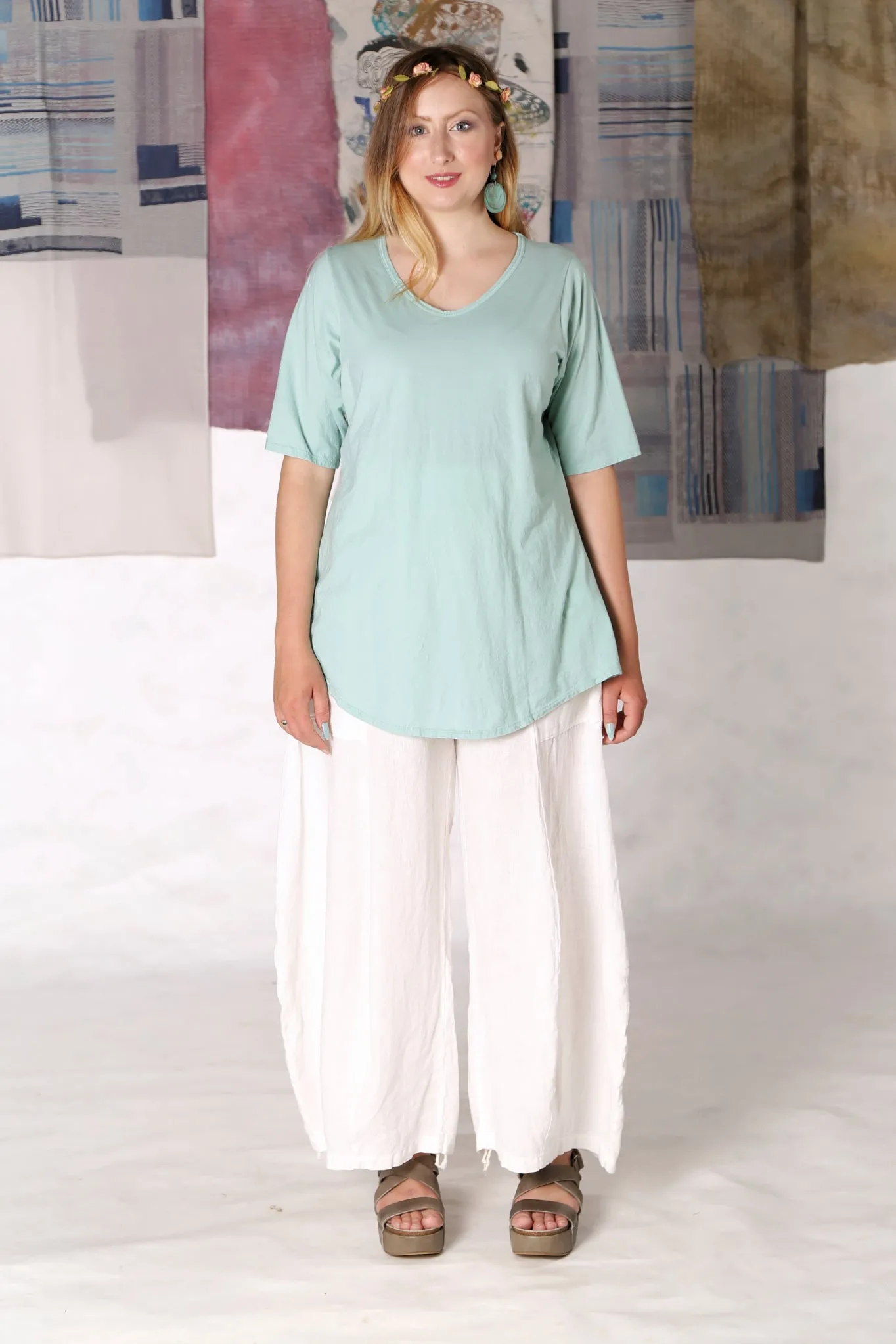 1211 Lightweight A-Line Layer Tee Mint Unprinted