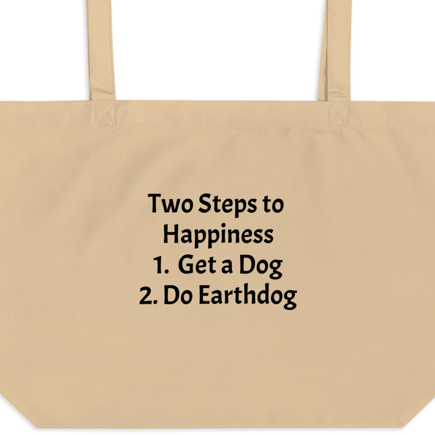 2 Steps to Happiness Earthdog X-Large Tote/ Shopping Bags