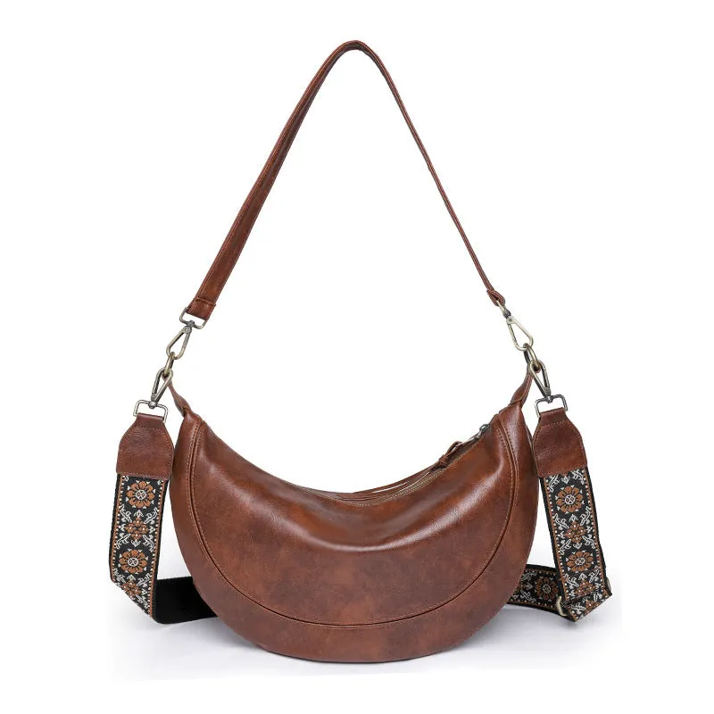 2025 new bags women's commuter bags niche crescent bags  retro women's bags shoulder messenger bags