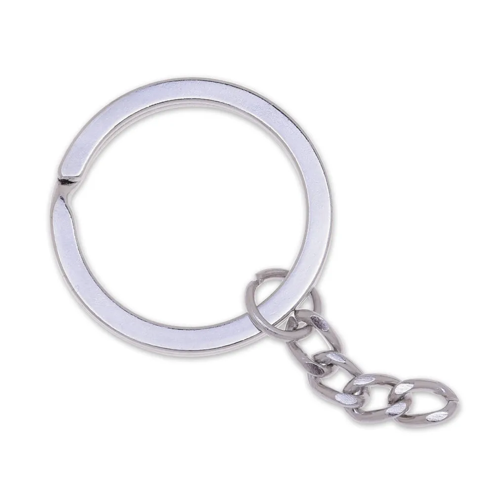 25mm DIY Key Ring Findings with Chain Split Key Ring round Ring Keychain Wholesale Lot Bulk white K 50 pcs 10184503