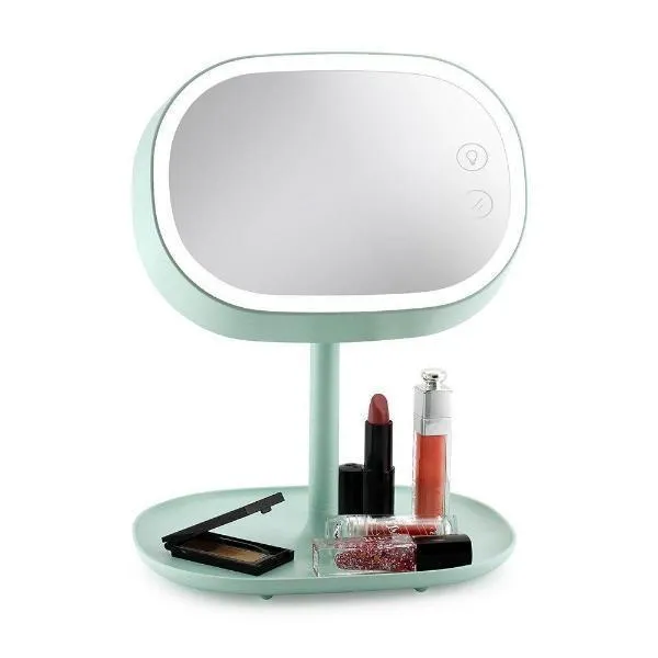 3-in-1 LED Vanity Lamp & Makeup Mirror With Accessory Tray