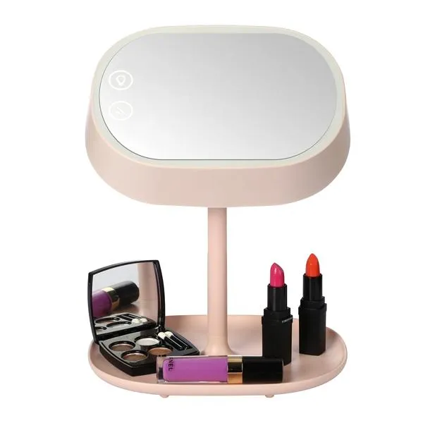 3-in-1 LED Vanity Lamp & Makeup Mirror With Accessory Tray