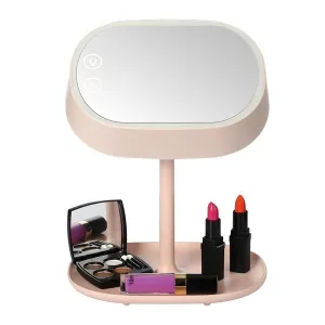 3-in-1 LED Vanity Lamp & Makeup Mirror With Accessory Tray