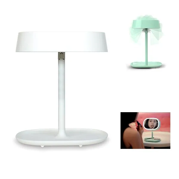 3-in-1 LED Vanity Lamp & Makeup Mirror With Accessory Tray