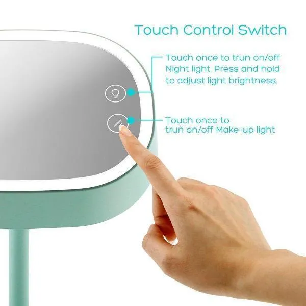 3-in-1 LED Vanity Lamp & Makeup Mirror With Accessory Tray