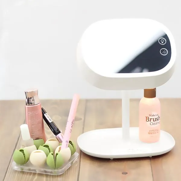 3-in-1 LED Vanity Lamp & Makeup Mirror With Accessory Tray