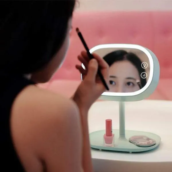3-in-1 LED Vanity Lamp & Makeup Mirror With Accessory Tray