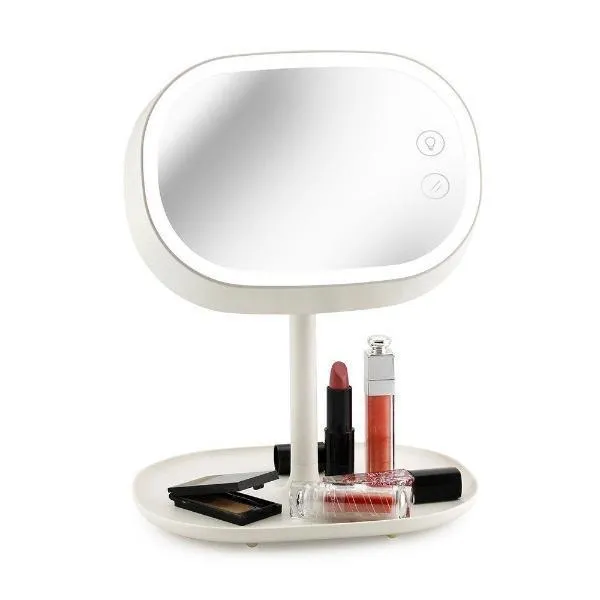 3-in-1 LED Vanity Lamp & Makeup Mirror With Accessory Tray