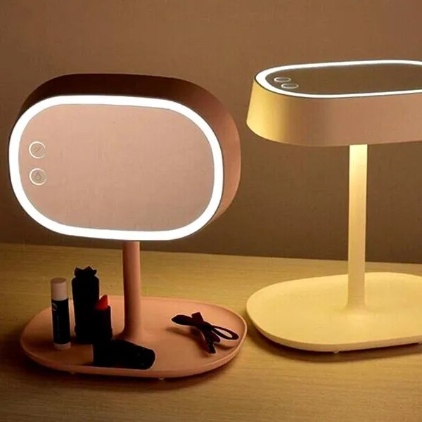 3-in-1 LED Vanity Lamp & Makeup Mirror With Accessory Tray