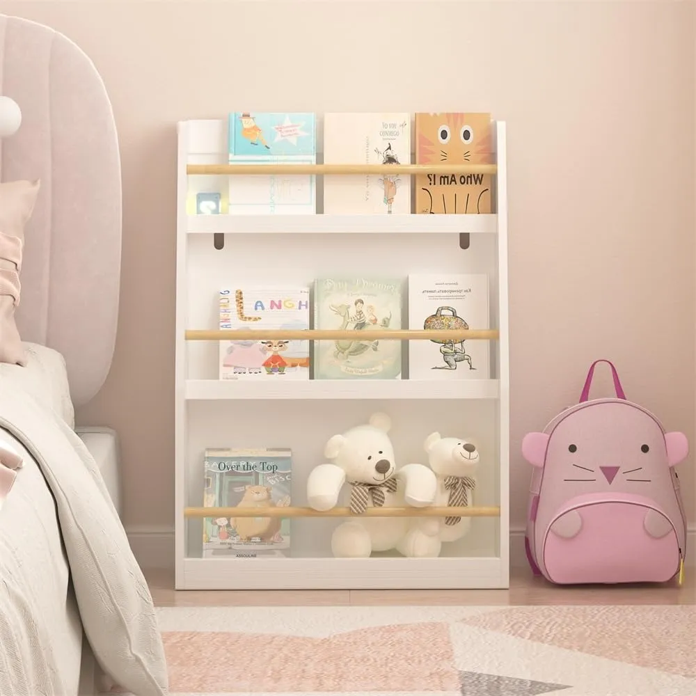 3 Tier Kids Book Shelf Helps Keep Bedrooms Playrooms White Modern