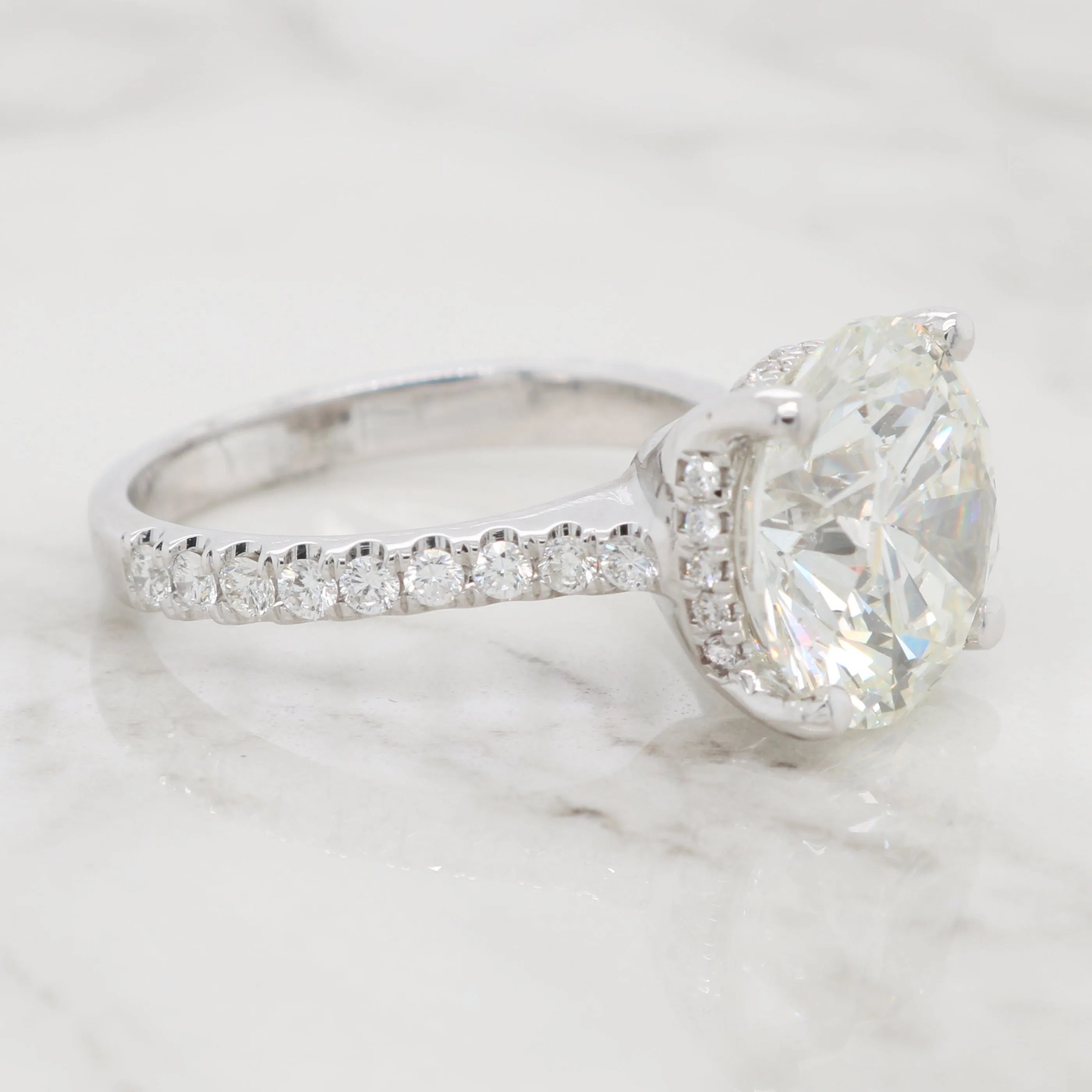 5ct Round Hidden Halo Engagement Ring