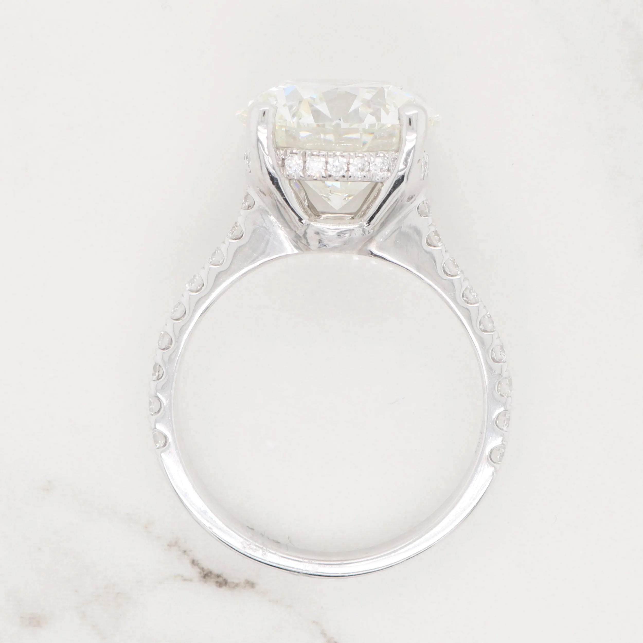 5ct Round Hidden Halo Engagement Ring