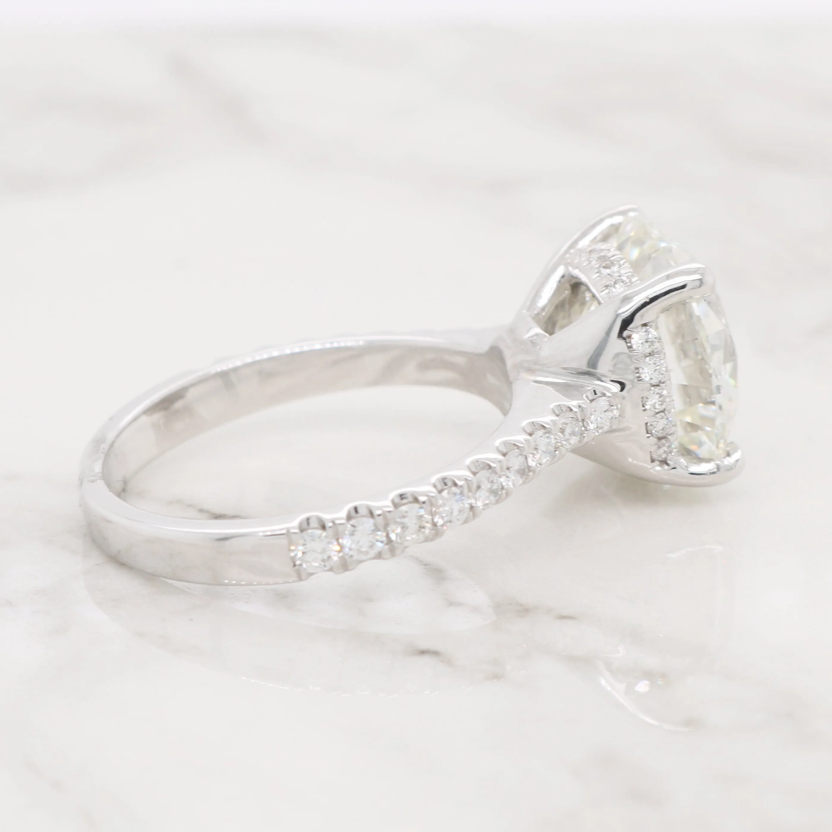 5ct Round Hidden Halo Engagement Ring