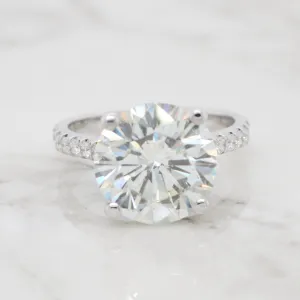 5ct Round Hidden Halo Engagement Ring