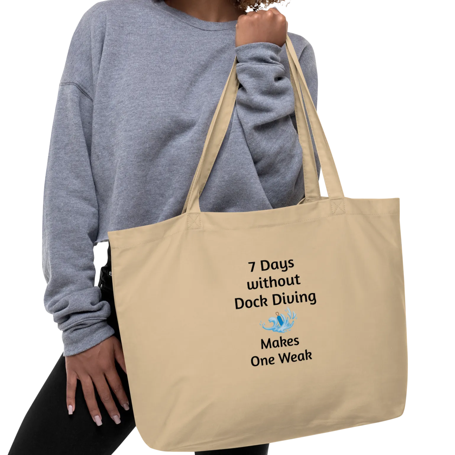 7 Days Without Dock Diving X-Large Tote/ Shopping Bags