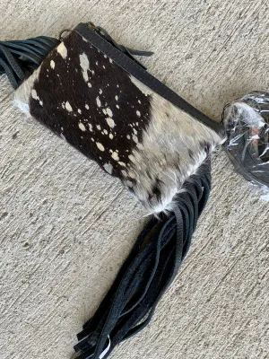ADBGS142ACSLFRNG Silver foil Hide Purse Black