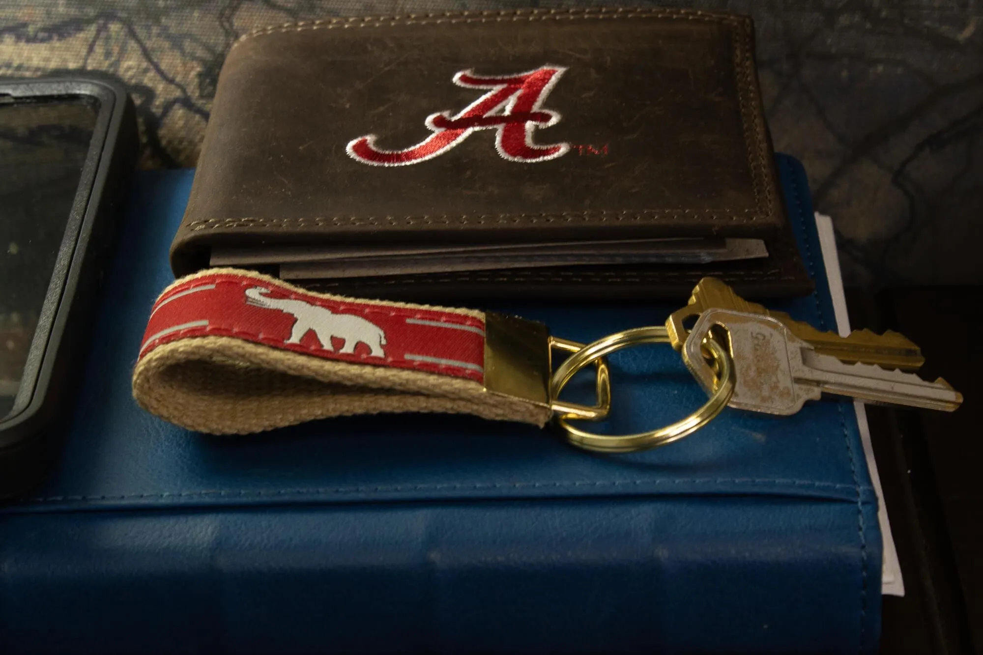 Alabama Crimson Tide Collegiate Woven Ribbon Key Chain. Alabama Key Fob. Alabama Gift. Crimson Tide Key Ring. Brass Clasp and O-Ring.