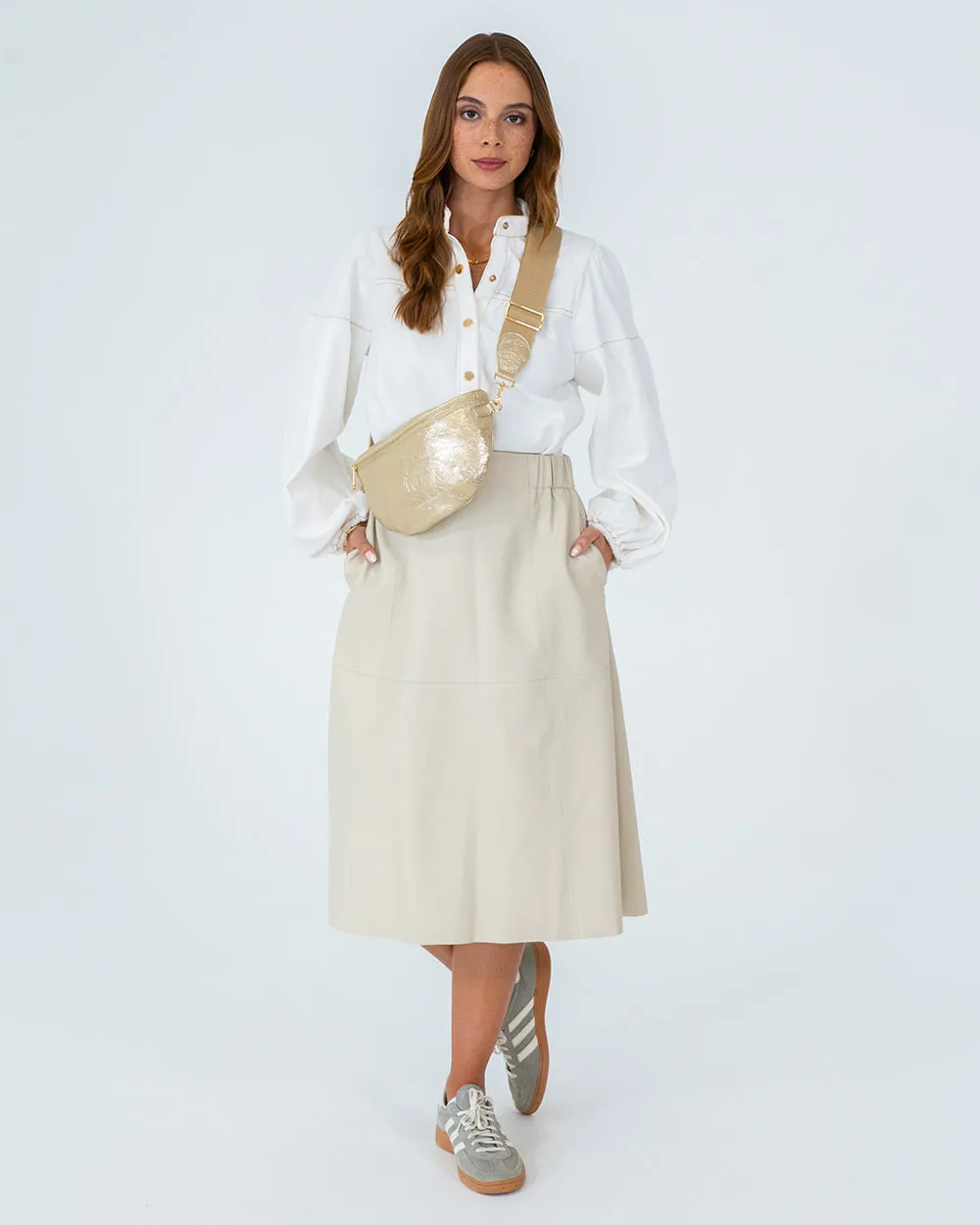 Alamo Sling Bag - Light Gold Crinkle