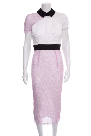 Alex Perry White & Purple Lace Color Block Dress SZ 10