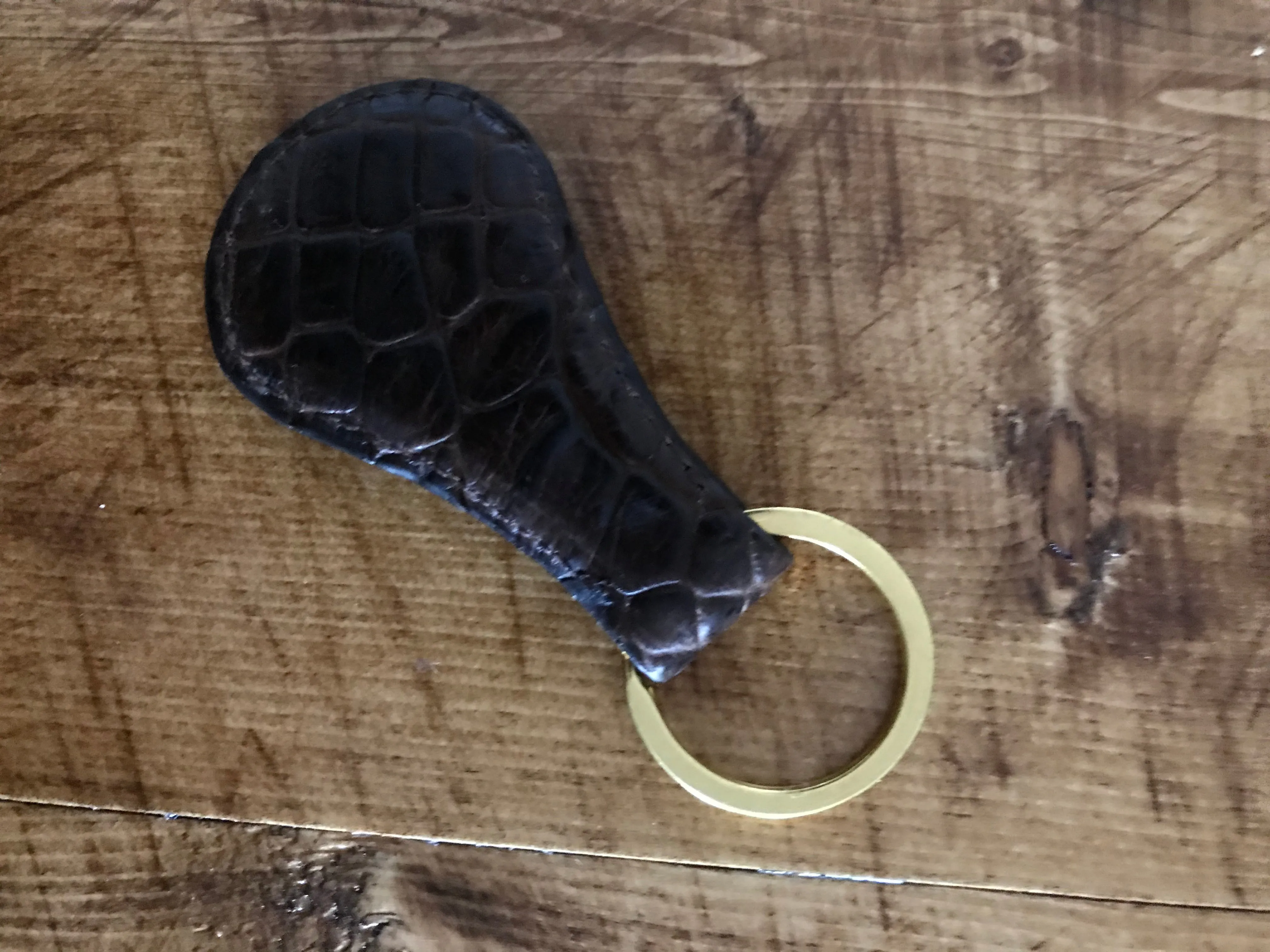 Alligator Skin Leather Key Fob