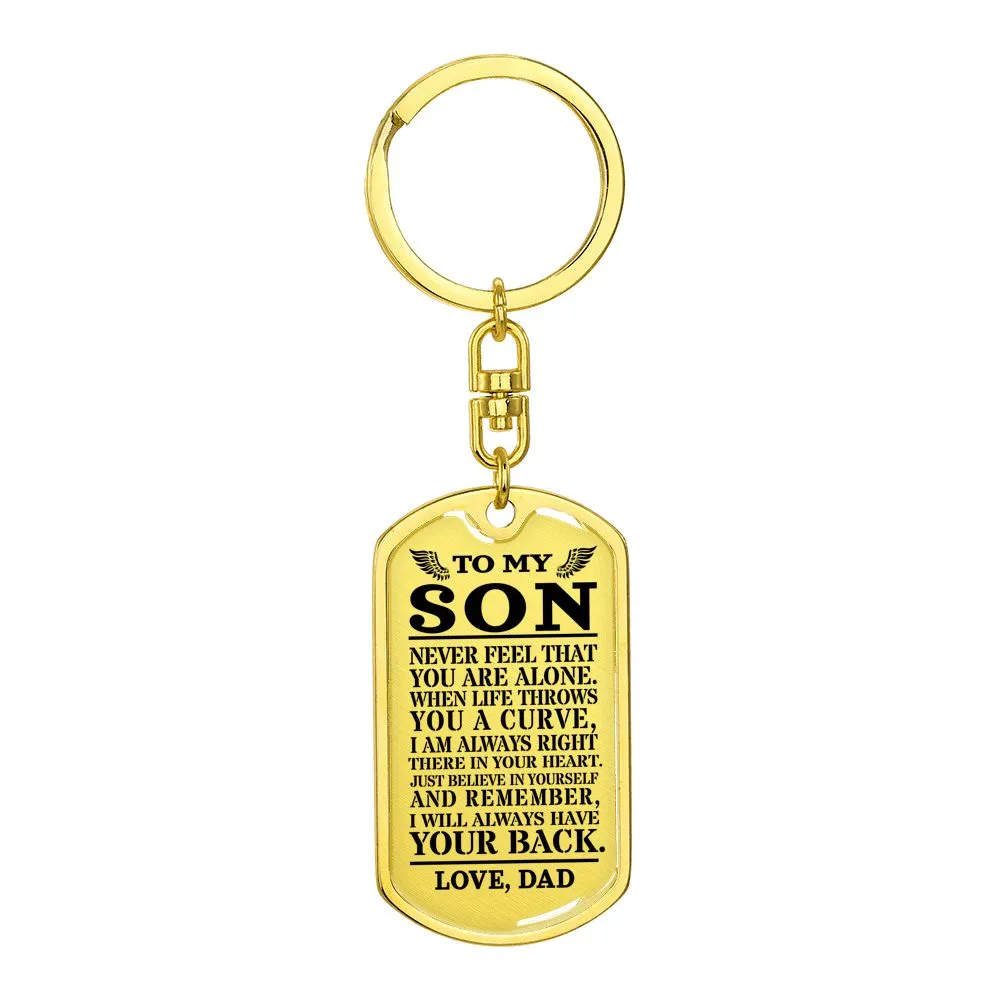 Always With You Son Dog Tag Key Chain