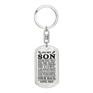 Always With You Son Dog Tag Key Chain