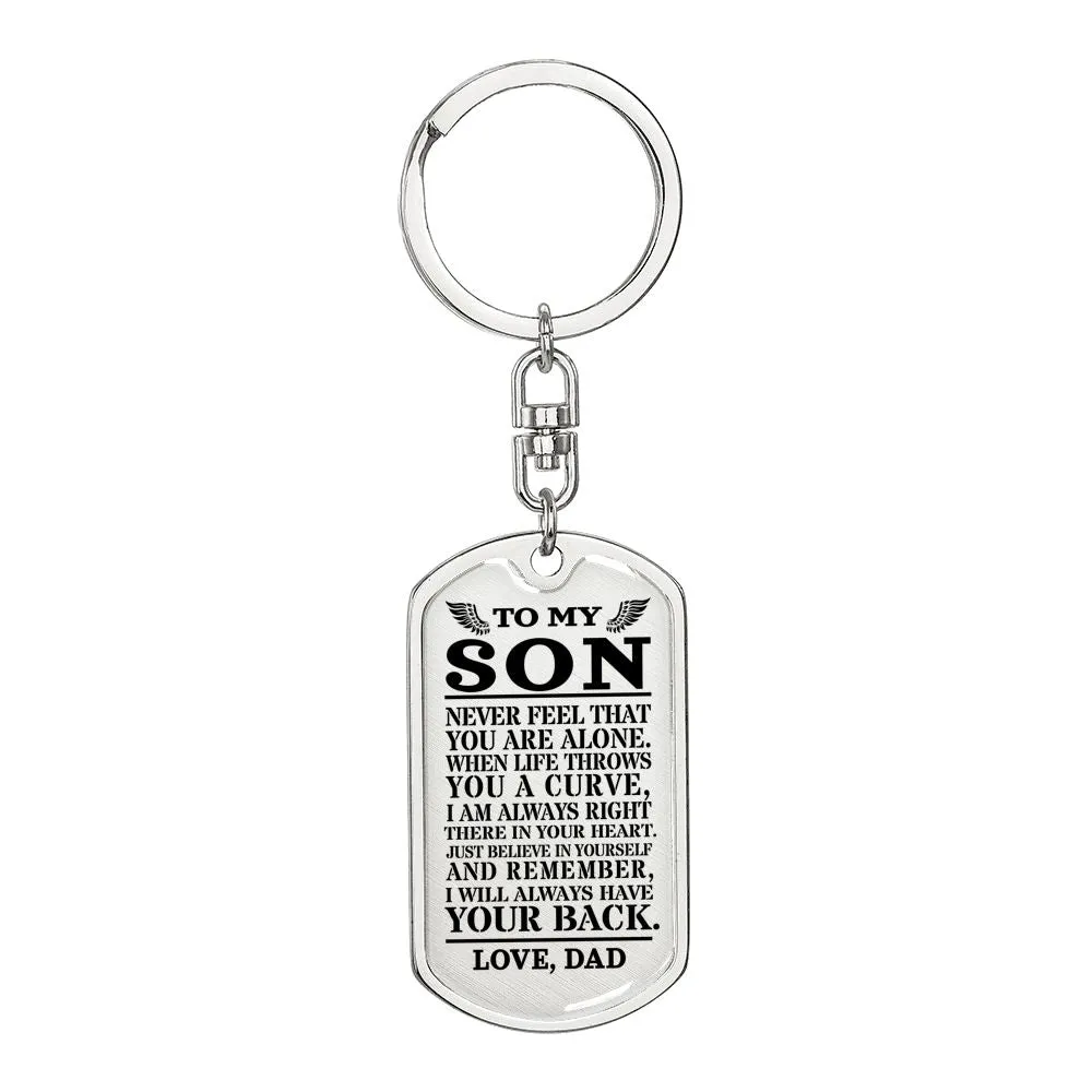 Always With You Son Dog Tag Key Chain