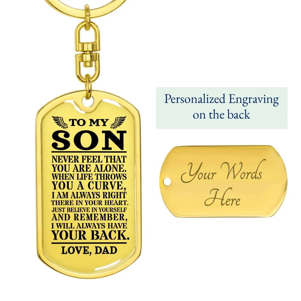 Always With You Son Dog Tag Key Chain