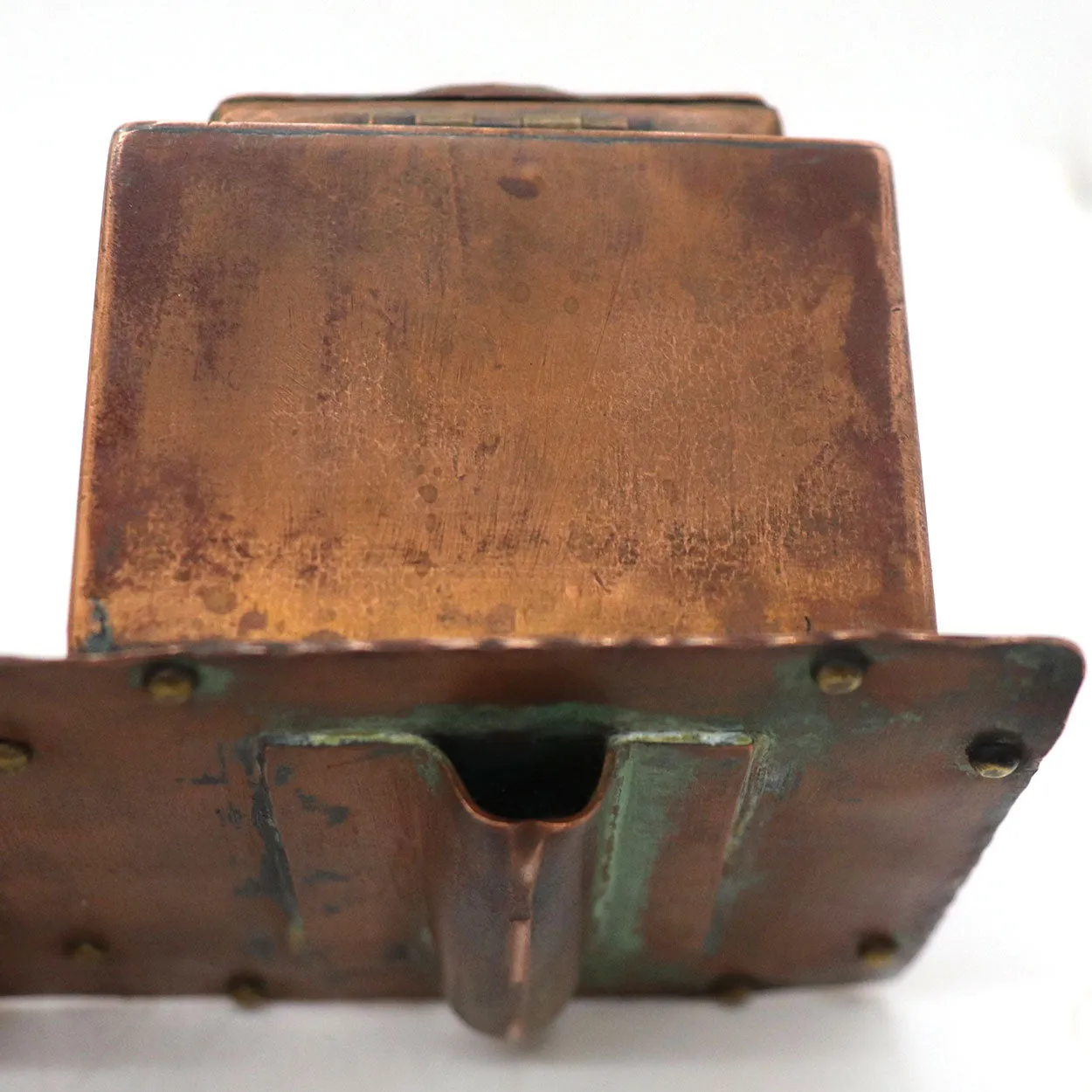 American Forest Craft Guild Arts and Crafts Hammered Copper Scarab Inkstand