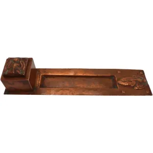 American Forest Craft Guild Arts and Crafts Hammered Copper Scarab Inkstand