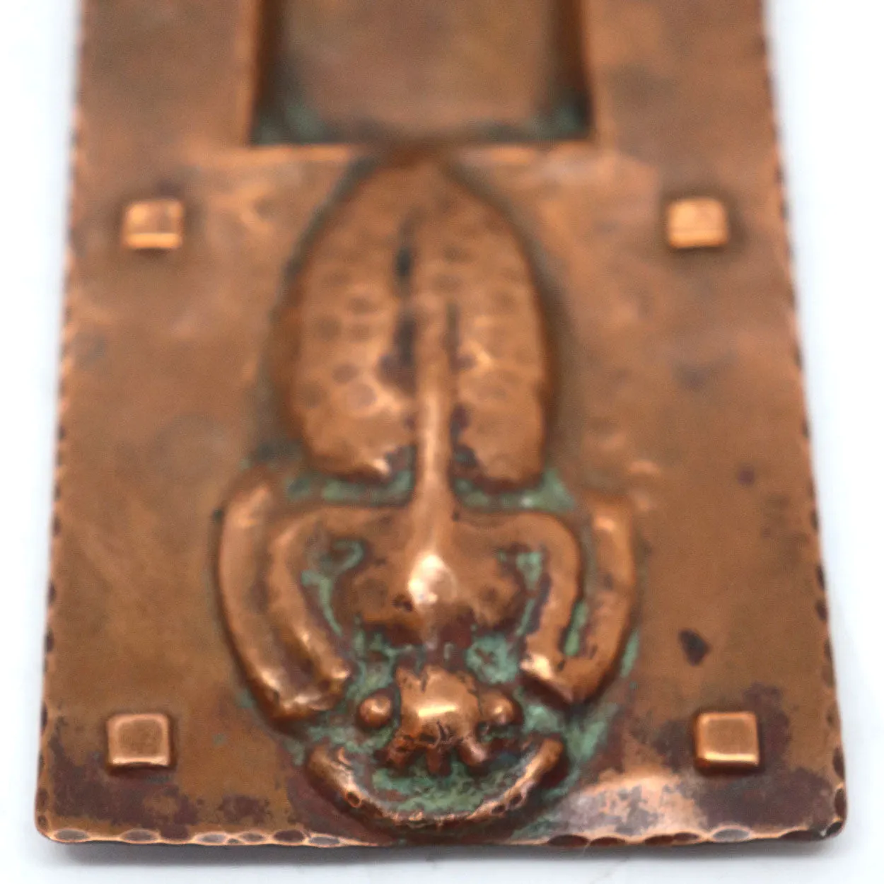 American Forest Craft Guild Arts and Crafts Hammered Copper Scarab Inkstand