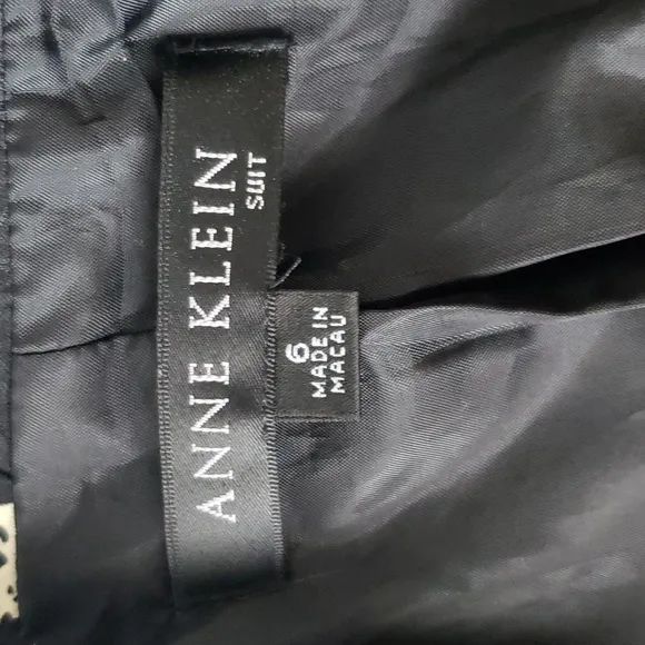 Anne Klein Midi Lightweight Coat Black &amp; Cream Floral Print Size 6