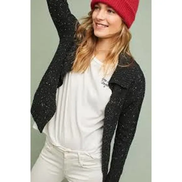 Anthropologie Michael Stars Cable Cardigan Sweater Cableknit Convertible XS NEW