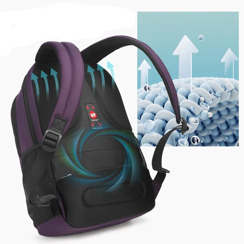 Anti Theft Backpack Computer Backpack Travel Bag - Purple - 15 inches