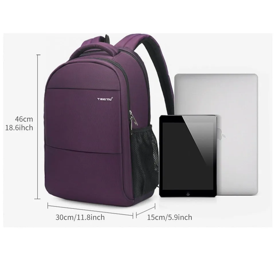 Anti Theft Backpack Computer Backpack Travel Bag - Purple - 15 inches