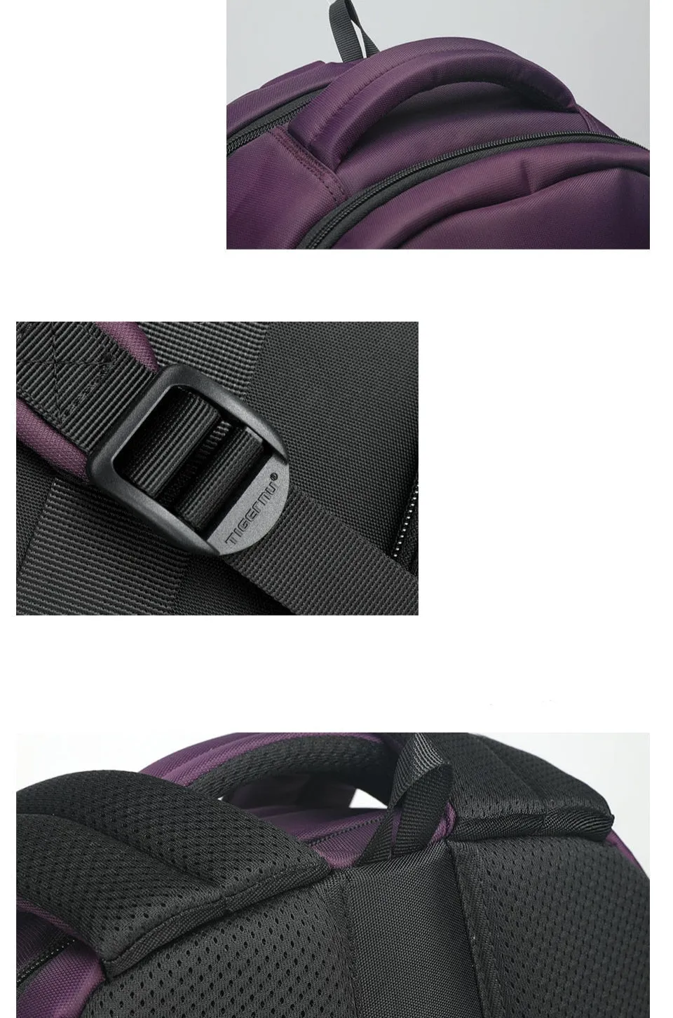Anti Theft Backpack Computer Backpack Travel Bag - Purple - 15 inches