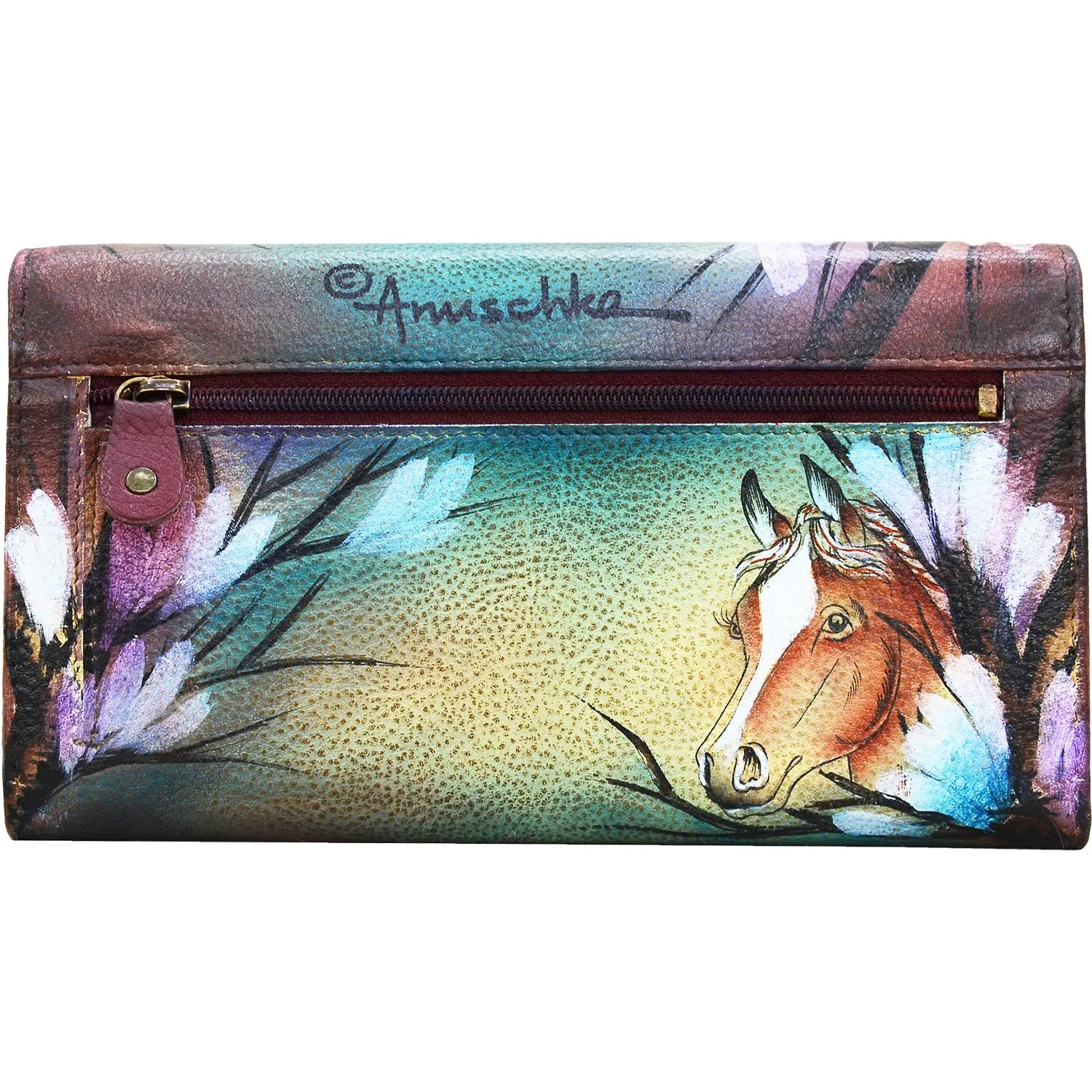 Anuschka RFID Blocking Accordion Flap Wallet Free Spirit Leather