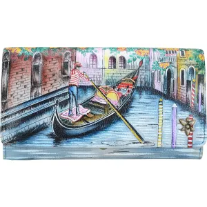 Anuschka RFID Blocking Accordion Flap Wallet Venetian Story Leather