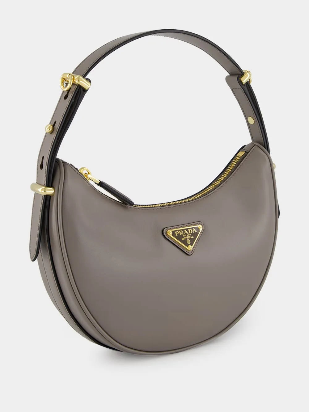 Argilla Grey Arqué Small Leather Bag