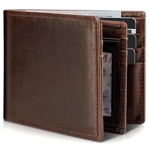 Artpaxy Mens Wallet Bifold Genuine Leather RFID Blocking Wallet for Men, 1 ID Window 13 Card Holders, Gift Box