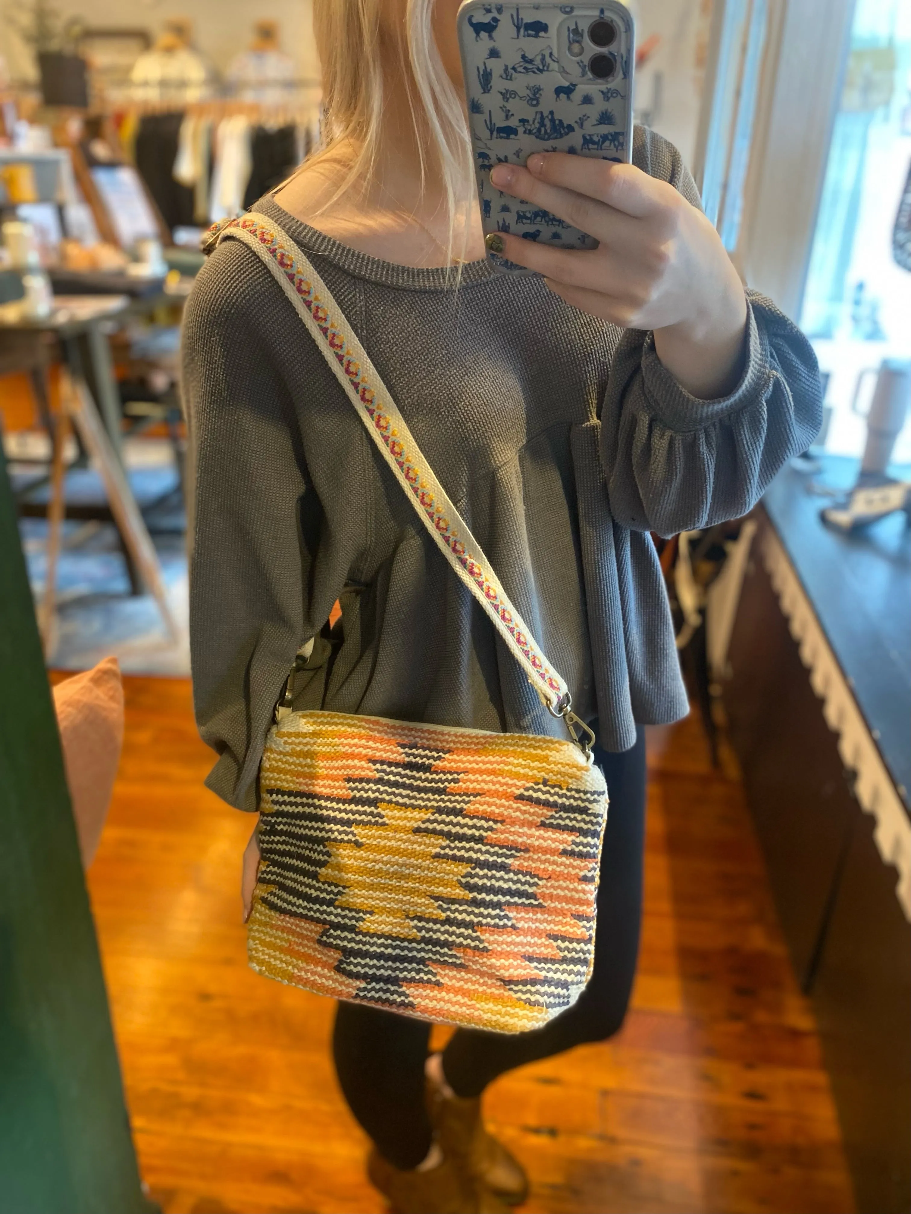 Aztec Print Crossbody- Multicolored