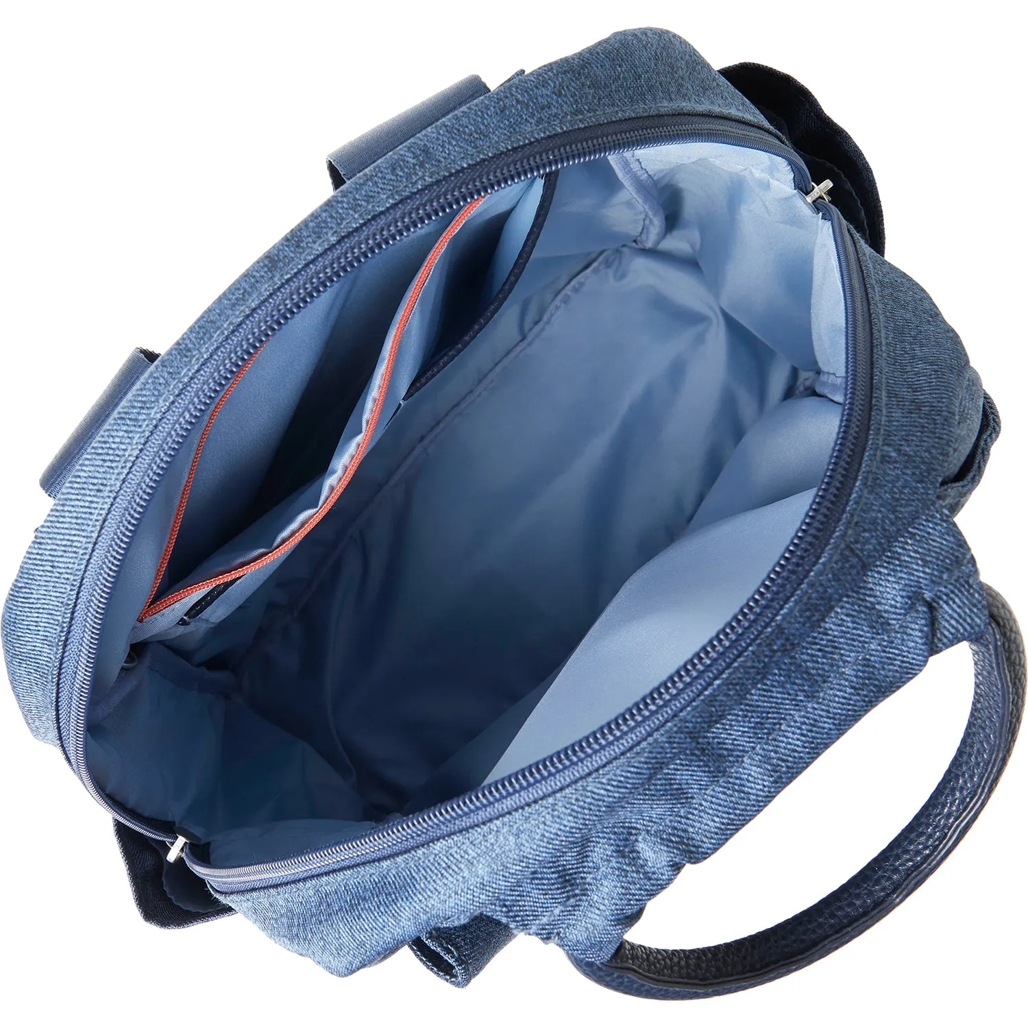 Baggallini All Day Backpack With RFID Phone Wristlet Steel Blue Nylon