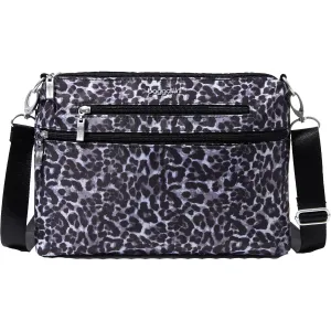 Baggallini City Crossbody Grey Wild Cheetah Nylon