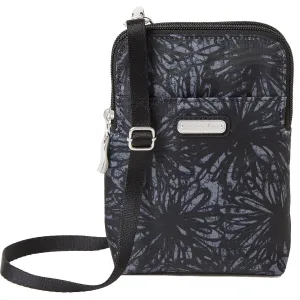 Baggallini Take Two RFID Bryant Crossbody Onyx Floral Nylon