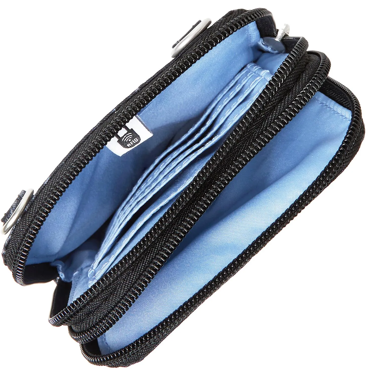 Baggallini Take Two RFID Bryant Crossbody Onyx Floral Nylon
