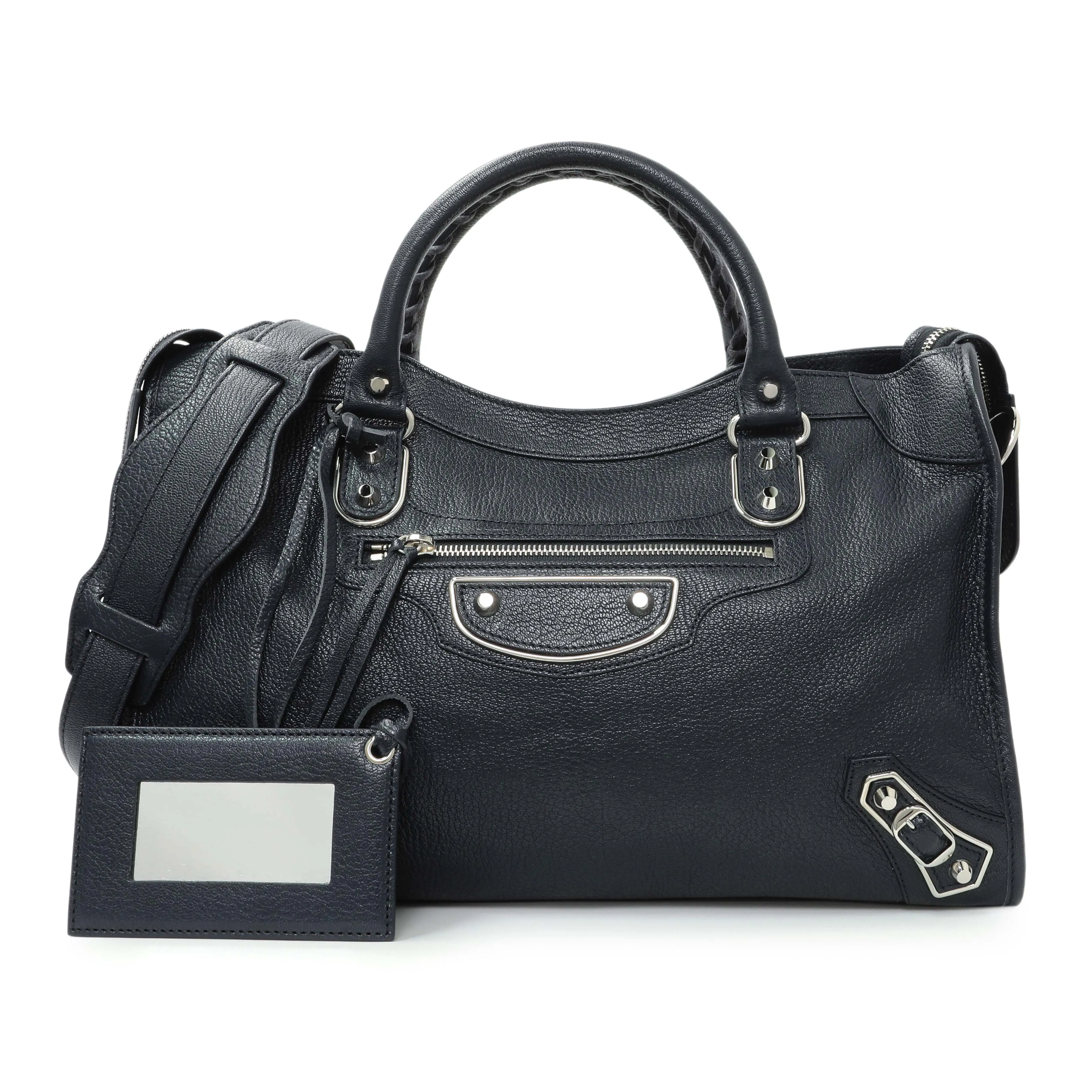 Balenciaga Bleu Nuit Chevre Metallic Edge City