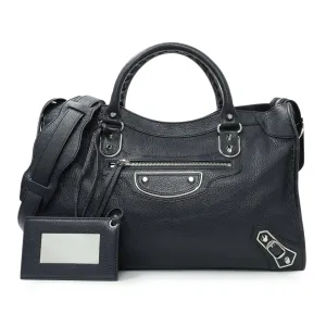 Balenciaga Bleu Nuit Chevre Metallic Edge City